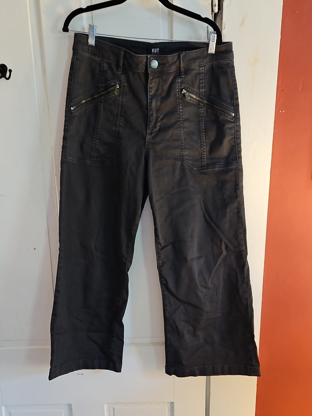 Kut from the Kloth "Meg" Black High-Waisted, Wide-Leg Pants